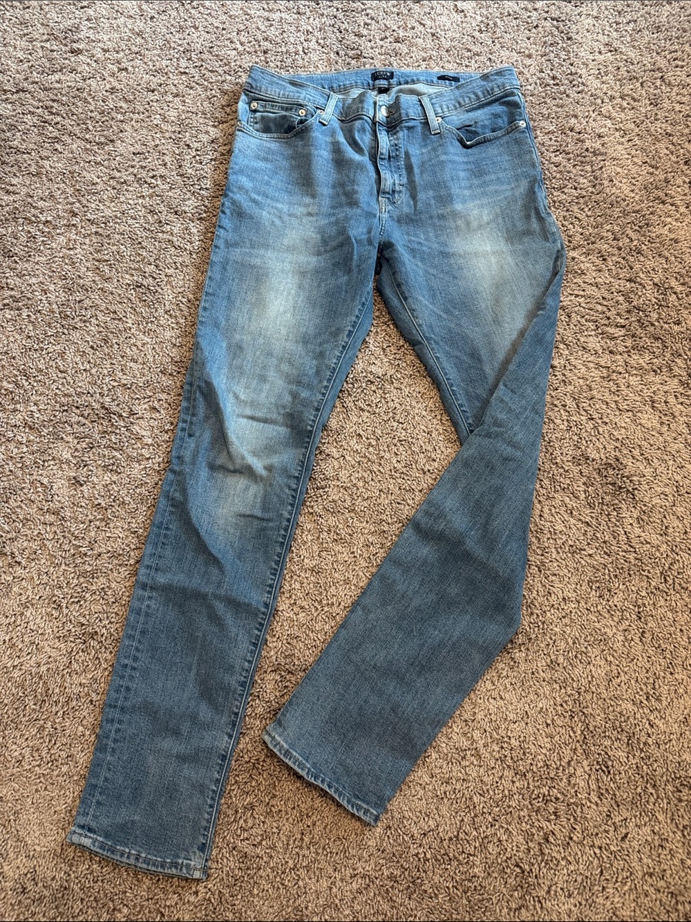 J. Crew Men's Straight-Leg Jeans in Light Blue Wash